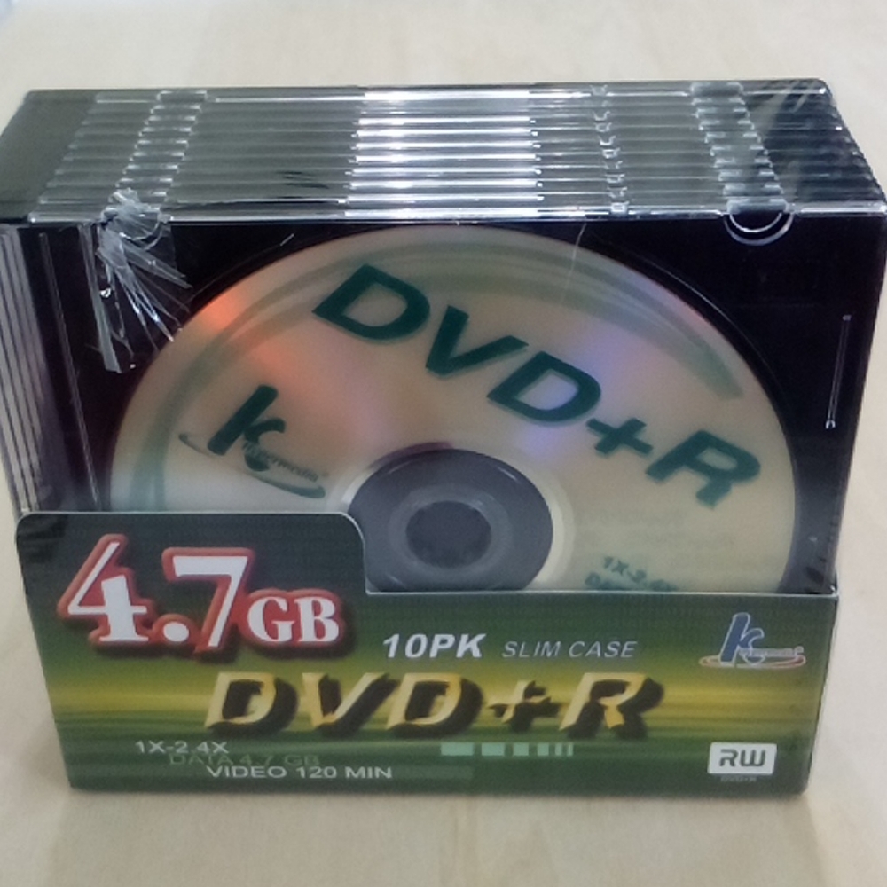2/$20 NEW KHypermedia 1x-2.4x DVD+R Slim 10 Pack